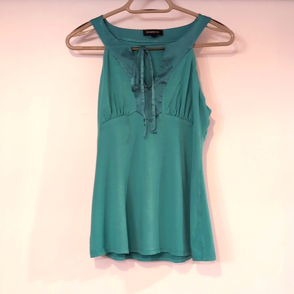 Bebe Vintage Y2k Turquoise halter top Size M Womens - Picture 1 of 4